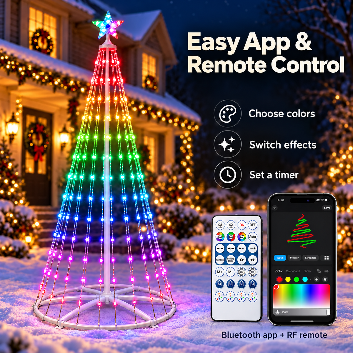 Smart Christmas Cone Tree Lights