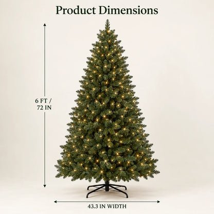 Holiday Glow 6FT tree dimensions 72 inches tall and 43.3 inches wide